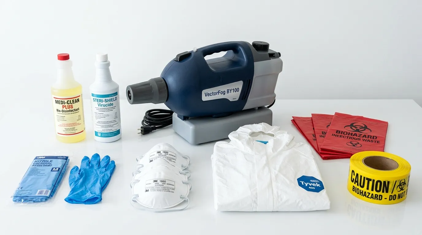 Professional biohazard remediation crew working in Centreville